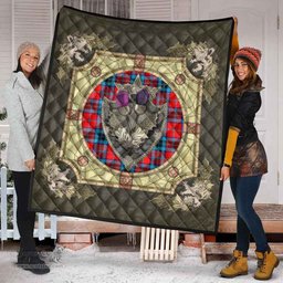 Scottish MacTavish Modern Clan Scottish Plaid Tartan Quilt - Crystal Thistle Shield Scottish Plaid Tartan Plaid - ScotsTee - scotstee.com