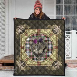 Scottish Stewart Dress Modern Clan Scottish Plaid Tartan Quilt - Crystal Thistle Shield Scottish Plaid Tartan Plaid - ScotsTee - scotstee.com