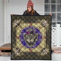 Scottish Ochterlony Clan Scottish Plaid Tartan Quilt - Crystal Thistle Shield Scottish Plaid Tartan Plaid - ScotsTee - scotstee.com