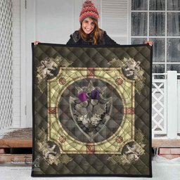Scottish Outlander Fraser Clan Scottish Plaid Tartan Quilt - Crystal Thistle Shield Scottish Plaid Tartan Plaid - ScotsTee - scotstee.com
