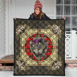 Scottish Perthshire District Clan Scottish Plaid Tartan Quilt - Crystal Thistle Shield Scottish Plaid Tartan Plaid - ScotsTee - scotstee.com