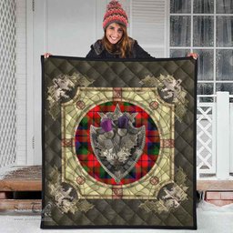 Scottish MacNaughton Modern Clan Scottish Plaid Tartan Quilt - Crystal Thistle Shield Scottish Plaid Tartan Plaid - ScotsTee - scotstee.com