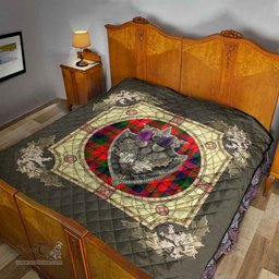 Scottish MacNaughton Modern Clan Scottish Plaid Tartan Quilt - Crystal Thistle Shield Scottish Plaid Tartan Plaid - ScotsTee - scotstee.com