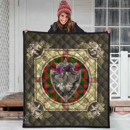 Scottish Nithsdale District Clan Scottish Plaid Tartan Quilt - Crystal Thistle Shield Scottish Plaid Tartan Plaid - ScotsTee - scotstee.com