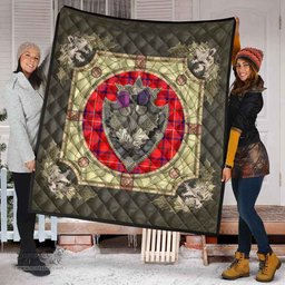 Scottish Rose Modern Clan Scottish Plaid Tartan Quilt - Crystal Thistle Shield Scottish Plaid Tartan Plaid - ScotsTee - scotstee.com