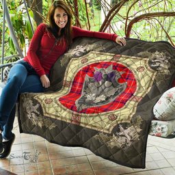 Scottish Rose Modern Clan Scottish Plaid Tartan Quilt - Crystal Thistle Shield Scottish Plaid Tartan Plaid - ScotsTee - scotstee.com