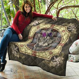 Scottish MacRae Hunting Weathered Clan Scottish Plaid Tartan Quilt - Crystal Thistle Shield Scottish Plaid Tartan Plaid - ScotsTee - scotstee.com