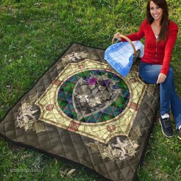 Scottish Paterson Clan Scottish Plaid Tartan Quilt - Crystal Thistle Shield Scottish Plaid Tartan Plaid - ScotsTee - scotstee.com