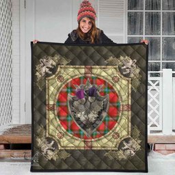 Scottish MacLaine of Loch Buie Clan Scottish Plaid Tartan Quilt - Crystal Thistle Shield Scottish Plaid Tartan Plaid - ScotsTee - scotstee.com