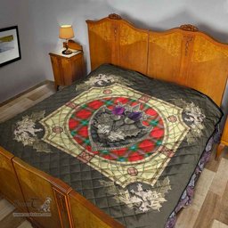 Scottish MacLaine of Loch Buie Clan Scottish Plaid Tartan Quilt - Crystal Thistle Shield Scottish Plaid Tartan Plaid - ScotsTee - scotstee.com
