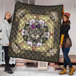 Scottish MacPherson Dress Modern Clan Scottish Plaid Tartan Quilt - Crystal Thistle Shield Scottish Plaid Tartan Plaid - ScotsTee - scotstee.com