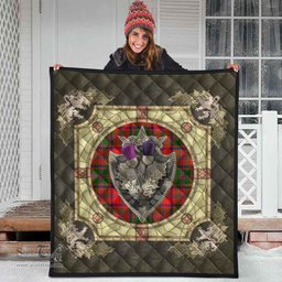 Scottish Stewart of Appin Modern Clan Scottish Plaid Tartan Quilt - Crystal Thistle Shield Scottish Plaid Tartan Plaid - ScotsTee - scotstee.com