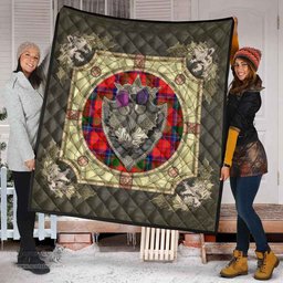 Scottish Nicolson Modern Clan Scottish Plaid Tartan Quilt - Crystal Thistle Shield Scottish Plaid Tartan Plaid - ScotsTee - scotstee.com