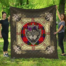Scottish Nicolson Modern Clan Scottish Plaid Tartan Quilt - Crystal Thistle Shield Scottish Plaid Tartan Plaid - ScotsTee - scotstee.com