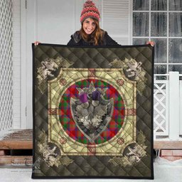 Scottish MacKintosh Modern Clan Scottish Plaid Tartan Quilt - Crystal Thistle Shield Scottish Plaid Tartan Plaid - ScotsTee - scotstee.com