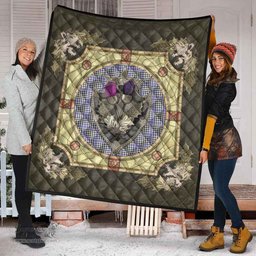 Scottish Sir Walter Scott Clan Scottish Plaid Tartan Quilt - Crystal Thistle Shield Scottish Plaid Tartan Plaid - ScotsTee - scotstee.com