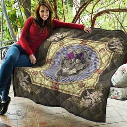 Scottish Sir Walter Scott Clan Scottish Plaid Tartan Quilt - Crystal Thistle Shield Scottish Plaid Tartan Plaid - ScotsTee - scotstee.com