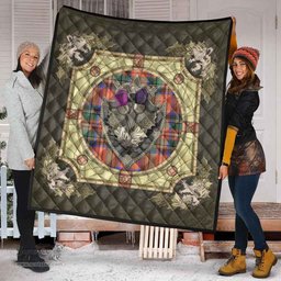 Scottish Stewart Royal Ancient Clan Scottish Plaid Tartan Quilt - Crystal Thistle Shield Scottish Plaid Tartan Plaid - ScotsTee - scotstee.com