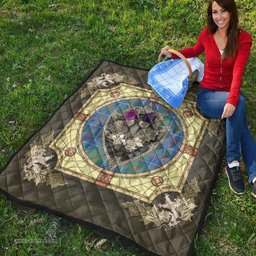 Scottish MacHardy Ancient Clan Scottish Plaid Tartan Quilt - Crystal Thistle Shield Scottish Plaid Tartan Plaid - ScotsTee - scotstee.com