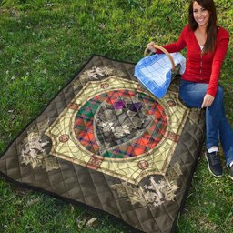 Scottish Stewart of Appin Ancient Clan Scottish Plaid Tartan Quilt - Crystal Thistle Shield Scottish Plaid Tartan Plaid - ScotsTee - scotstee.com
