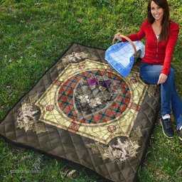 Scottish MacNaughton Ancient Clan Scottish Plaid Tartan Quilt - Crystal Thistle Shield Scottish Plaid Tartan Plaid - ScotsTee - scotstee.com