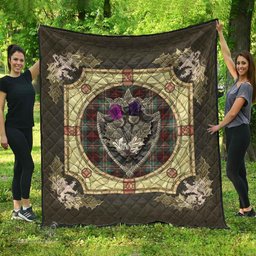 Scottish Scott Brown Ancient Clan Scottish Plaid Tartan Quilt - Crystal Thistle Shield Scottish Plaid Tartan Plaid - ScotsTee - scotstee.com