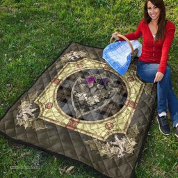 Scottish MacKay Weathered Clan Scottish Plaid Tartan Quilt - Crystal Thistle Shield Scottish Plaid Tartan Plaid - ScotsTee - scotstee.com
