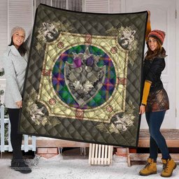 Scottish Young Modern Clan Scottish Plaid Tartan Quilt - Crystal Thistle Shield Scottish Plaid Tartan Plaid - ScotsTee - scotstee.com