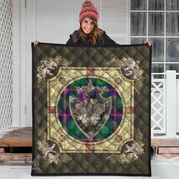 Scottish Young Modern Clan Scottish Plaid Tartan Quilt - Crystal Thistle Shield Scottish Plaid Tartan Plaid - ScotsTee - scotstee.com
