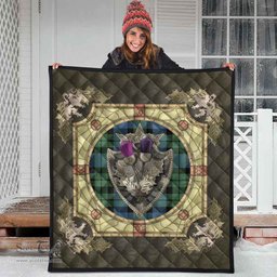 Scottish MacKay Ancient Clan Scottish Plaid Tartan Quilt - Crystal Thistle Shield Scottish Plaid Tartan Plaid - ScotsTee - scotstee.com