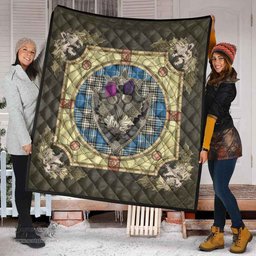 Scottish Napier Ancient Clan Scottish Plaid Tartan Quilt - Crystal Thistle Shield Scottish Plaid Tartan Plaid - ScotsTee - scotstee.com