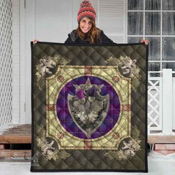 Scottish Pride of Glencoe Clan Scottish Plaid Tartan Quilt - Crystal Thistle Shield Scottish Plaid Tartan Plaid - ScotsTee - scotstee.com