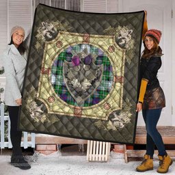 Scottish MacKenzie Dress Modern Clan Scottish Plaid Tartan Quilt - Crystal Thistle Shield Scottish Plaid Tartan Plaid - ScotsTee - scotstee.com