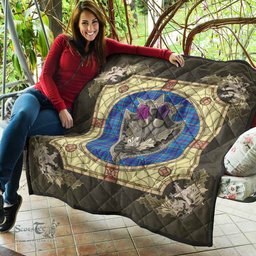 Scottish Mercer Modern Clan Scottish Plaid Tartan Quilt - Crystal Thistle Shield Scottish Plaid Tartan Plaid - ScotsTee - scotstee.com
