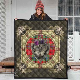 Scottish MacLean of Duart Modern Clan Scottish Plaid Tartan Quilt - Crystal Thistle Shield Scottish Plaid Tartan Plaid - ScotsTee - scotstee.com