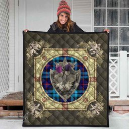 Scottish McCorquodale Clan Scottish Plaid Tartan Quilt - Crystal Thistle Shield Scottish Plaid Tartan Plaid - ScotsTee - scotstee.com