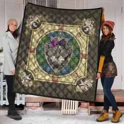 Scottish MacMillan Hunting Ancient Clan Scottish Plaid Tartan Quilt - Crystal Thistle Shield Scottish Plaid Tartan Plaid - ScotsTee - scotstee.com