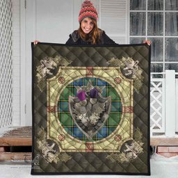 Scottish MacMillan Hunting Ancient Clan Scottish Plaid Tartan Quilt - Crystal Thistle Shield Scottish Plaid Tartan Plaid - ScotsTee - scotstee.com