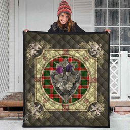 Scottish Pollock Modern Clan Scottish Plaid Tartan Quilt - Crystal Thistle Shield Scottish Plaid Tartan Plaid - ScotsTee - scotstee.com
