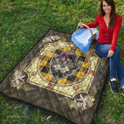 Scottish MacLeod of Lewis Ancient Clan Scottish Plaid Tartan Quilt - Crystal Thistle Shield Scottish Plaid Tartan Plaid - ScotsTee - scotstee.com