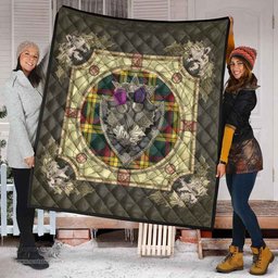 Scottish MacMillan Old Modern Clan Scottish Plaid Tartan Quilt - Crystal Thistle Shield Scottish Plaid Tartan Plaid - ScotsTee - scotstee.com