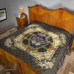 Scottish MacMillan Old Modern Clan Scottish Plaid Tartan Quilt - Crystal Thistle Shield Scottish Plaid Tartan Plaid - ScotsTee - scotstee.com