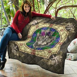 Scottish Turnbull Hunting Clan Scottish Plaid Tartan Quilt - Crystal Thistle Shield Scottish Plaid Tartan Plaid - ScotsTee - scotstee.com