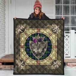 Scottish MacKenzie Modern Clan Scottish Plaid Tartan Quilt - Crystal Thistle Shield Scottish Plaid Tartan Plaid - ScotsTee - scotstee.com