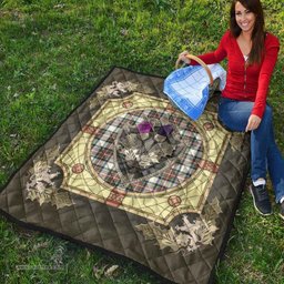 Scottish Stewart Dress Ancient Clan Scottish Plaid Tartan Quilt - Crystal Thistle Shield Scottish Plaid Tartan Plaid - ScotsTee - scotstee.com