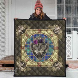 Scottish US Marine Clan Scottish Plaid Tartan Quilt - Crystal Thistle Shield Scottish Plaid Tartan Plaid - ScotsTee - scotstee.com