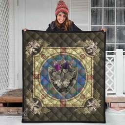 Scottish Stewart of Appin Hunting Ancient Clan Scottish Plaid Tartan Quilt - Crystal Thistle Shield Scottish Plaid Tartan Plaid - ScotsTee - scotstee.com