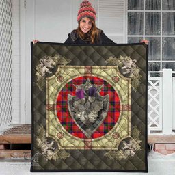 Scottish MacGillivray Modern Clan Scottish Plaid Tartan Quilt - Crystal Thistle Shield Scottish Plaid Tartan Plaid - ScotsTee - scotstee.com