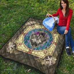 Scottish Pitcairn Hunting Clan Scottish Plaid Tartan Quilt - Crystal Thistle Shield Scottish Plaid Tartan Plaid - ScotsTee - scotstee.com