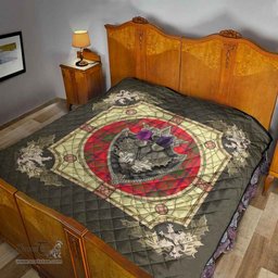 Scottish Ross Modern Clan Scottish Plaid Tartan Quilt - Crystal Thistle Shield Scottish Plaid Tartan Plaid - ScotsTee - scotstee.com